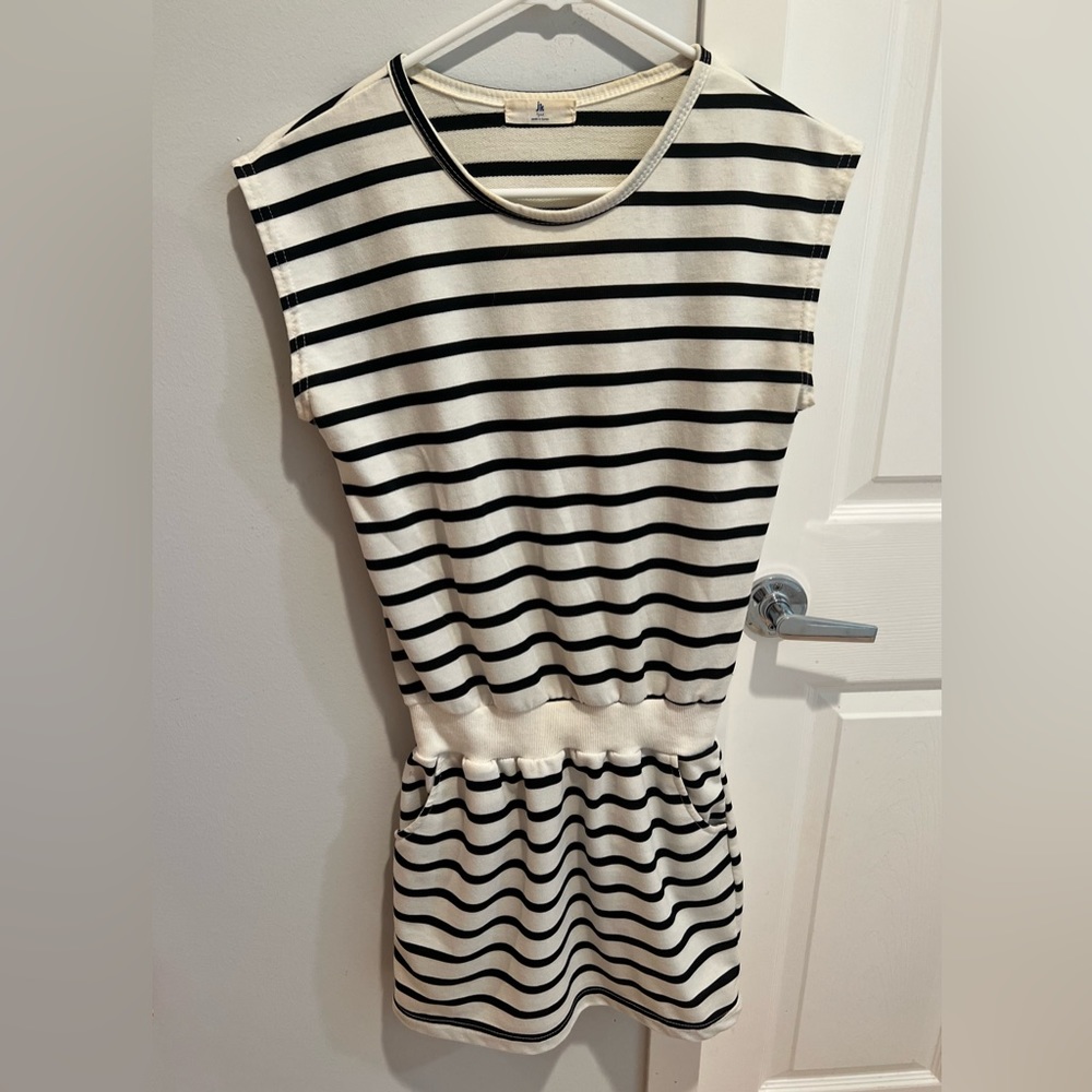 JK Agent black and ivory stripe dress, size small